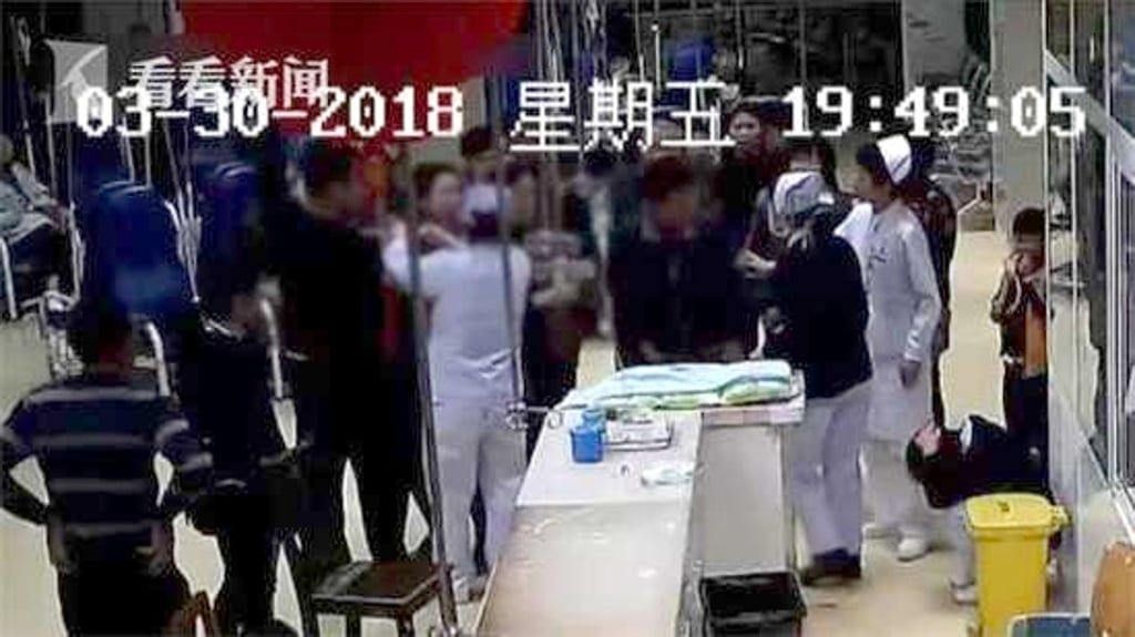 The attack lasted for three minutes and left the nurse needing hospital treatment herself, according to police reports. Photo: 163.com