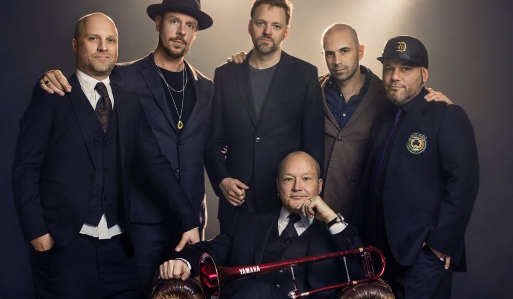 The Nils Landgren Funk Unit, a Swedish band led by trombone player Landgren (sitting), headlines the night session.