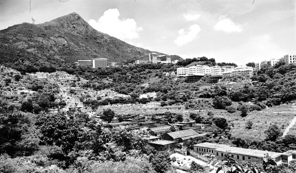 The view overlooking the Pok Fu Lam Road Cemetery, Tung Wah Coffin Home and Queen Mary Hospital in July, 1975. Picture: SCMP
