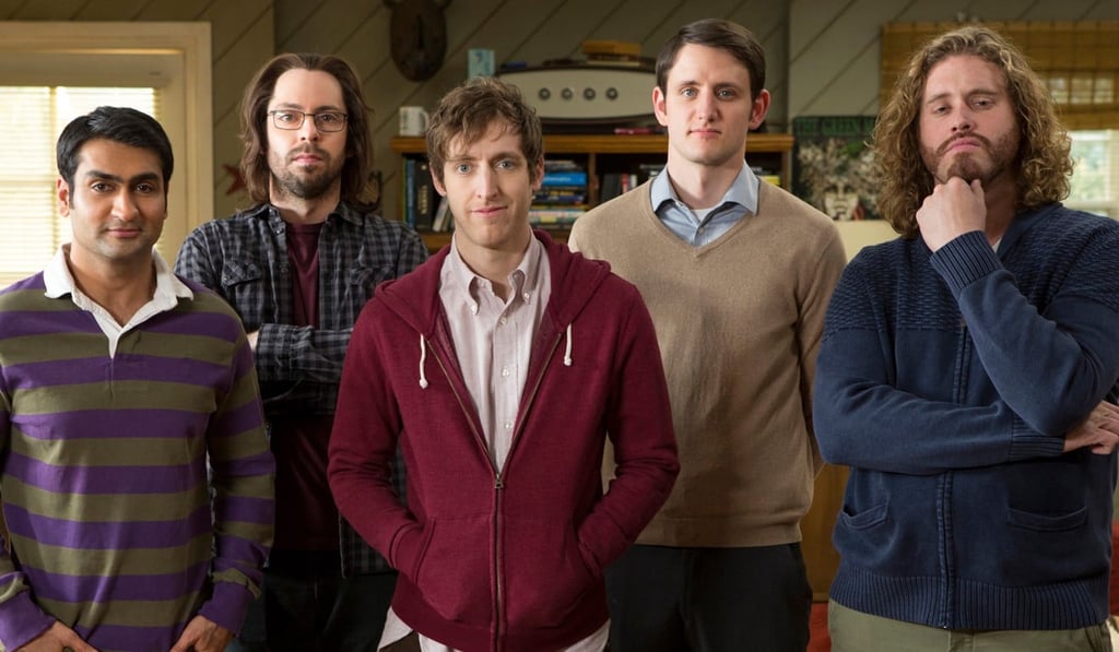 Miller (far right) is seen here with fellow 'Silicon Valley' stars Kumail Nanjiani, Martin Starr, Thomas Middleditch and Zach Woods. Photo: HBO