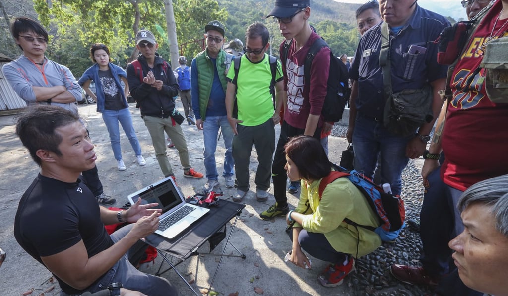 Diaz Man (left) is the founder of a drone rescue team in Hong Kong. Photo: Felix Wong