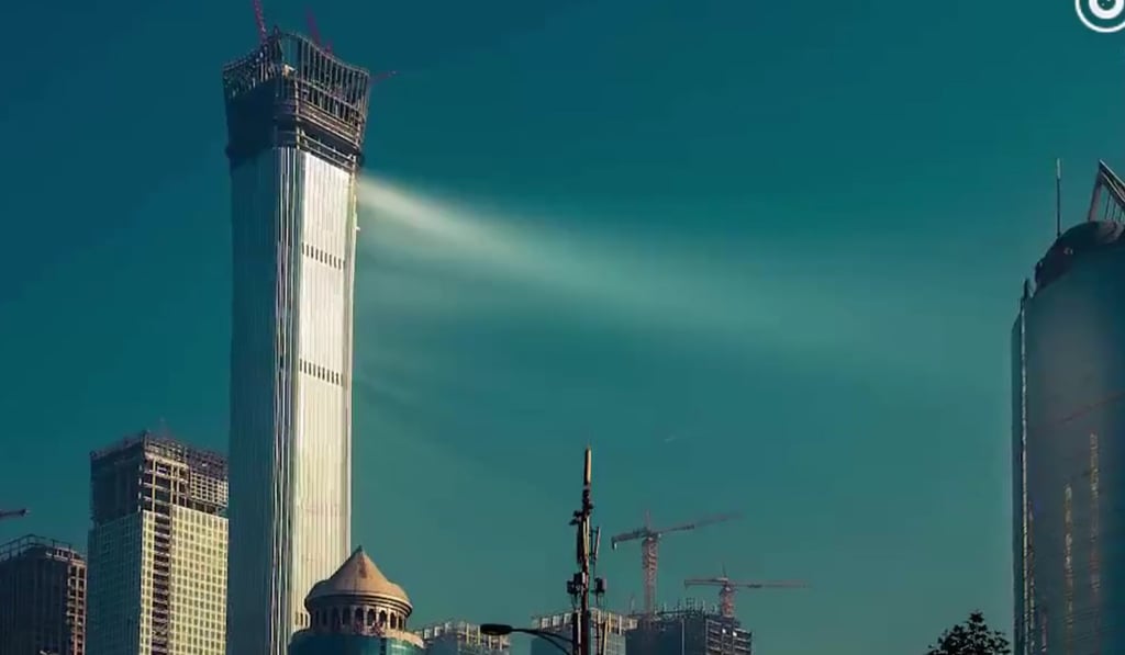 Once completed, the Citic Tower will be 190 metres taller than China World Trade Centre Tower III. Photo: Miaopai.com