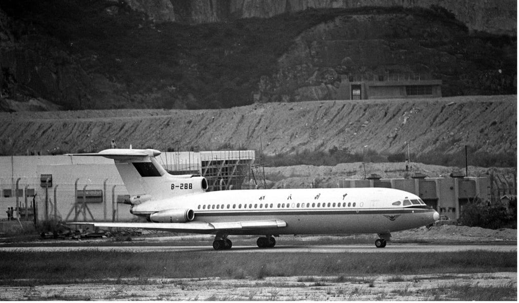 The inaugural Hong Kong-Guangdong flight by a Trident jet in 1978. Photo: C.Y. Yu