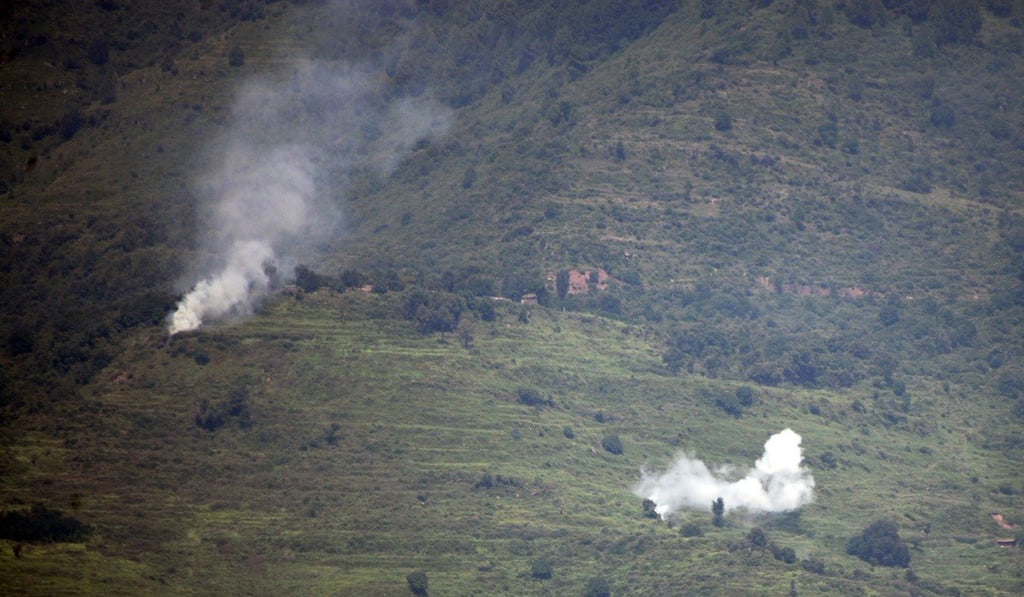 Smoke rises after alleged shelling by Indian troops in the Nakial Sector of Pakistan-administered Kashmir in August 2015. Photo: AFP