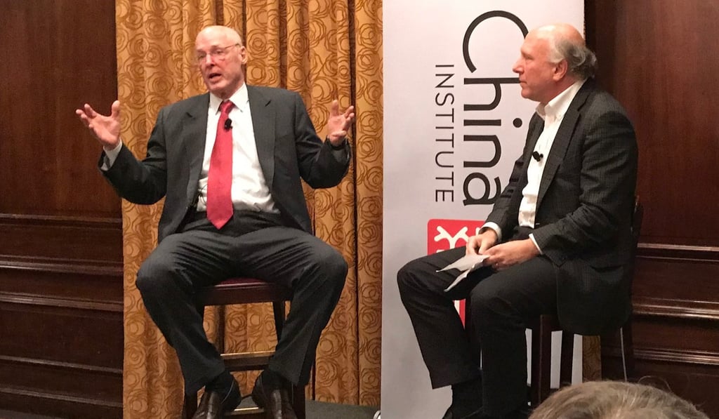 Former US treasury secretary Henry Paulson spoke at the China Institute conference. Photo: Robert Delaney