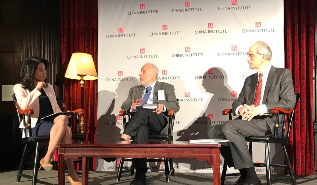 Joseph Stiglitz’s views at the China Institute conference ran counter those of US lawmakers looking to punish Beijing for its trade practices. Photo: Robert Delaney Joseph Stiglitz’s views at the China Institute conference ran counter those of US lawmakers looking to punish Beijing for its trade practices. Photo: Robert Delaney