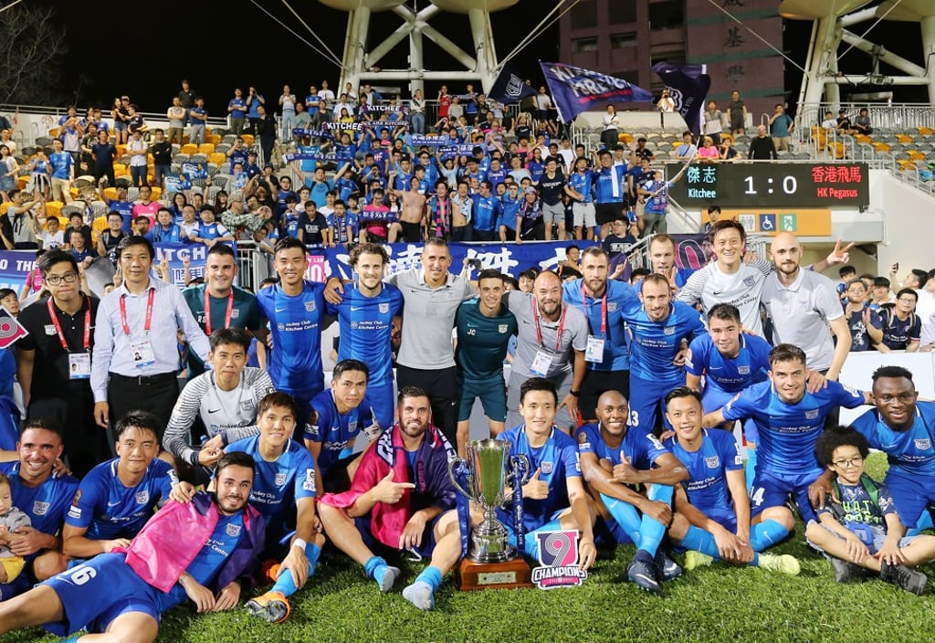 Kitchee celebrate their title win. Photo: Dickson Lee