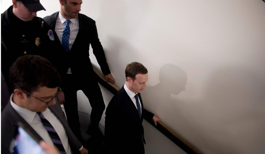 Mark Zuckerberg departs a meeting on Capitol Hill in Washington on April 9. Photo: Agence France-Presse