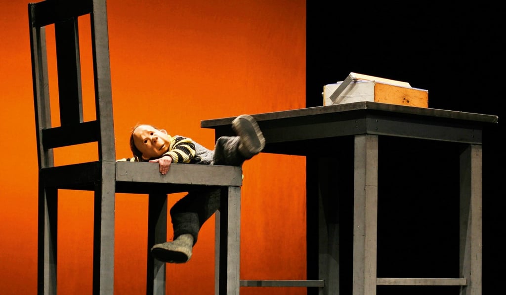 ‘What a mask is doing in a way is simply giving emphasis to the body and how it moves,’ says Hajo Schüler of German mask theatre group Familie Flöz.