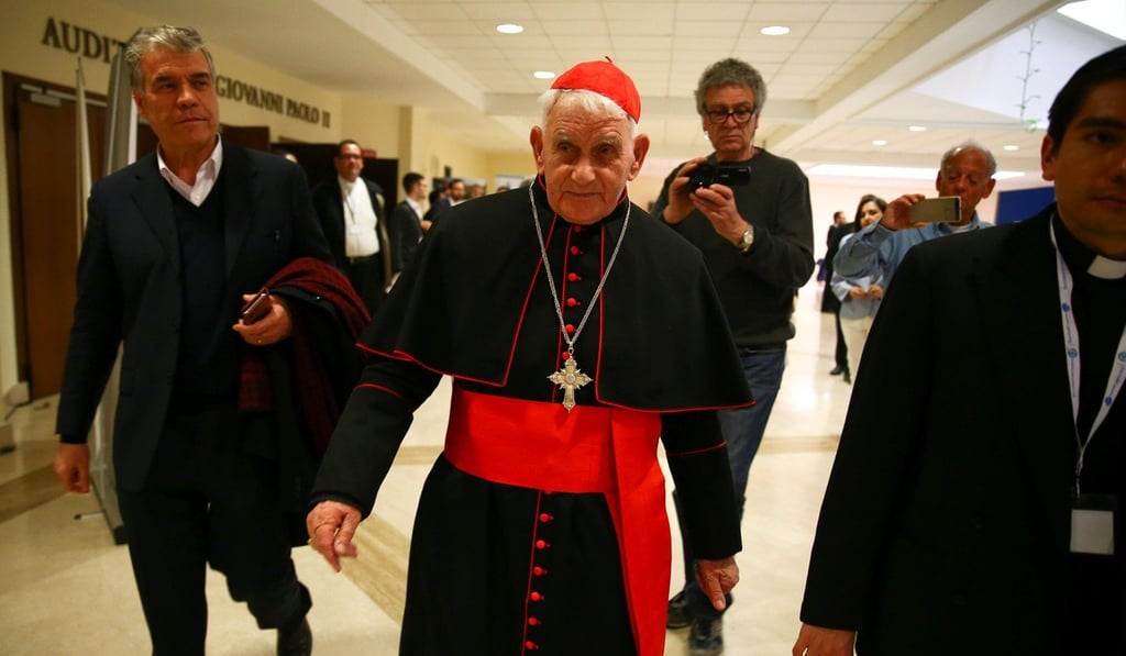Cardinal Ernest Simoni leaves during a course for aspiring exorcists in Rome on April 16. Photo: Reuters