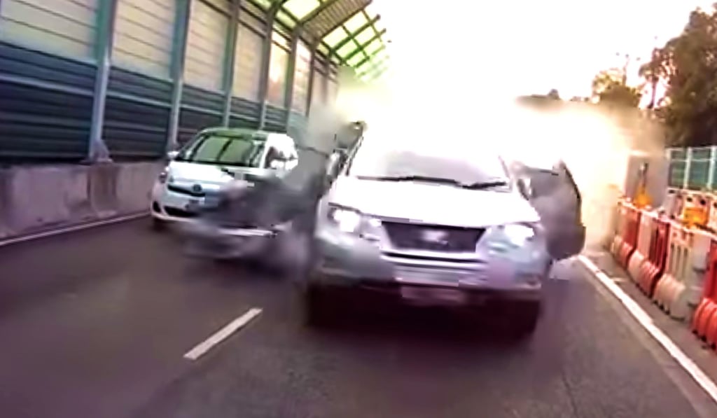Screen capture of video showing the incident at Fanling Highway. Photo: Facebook