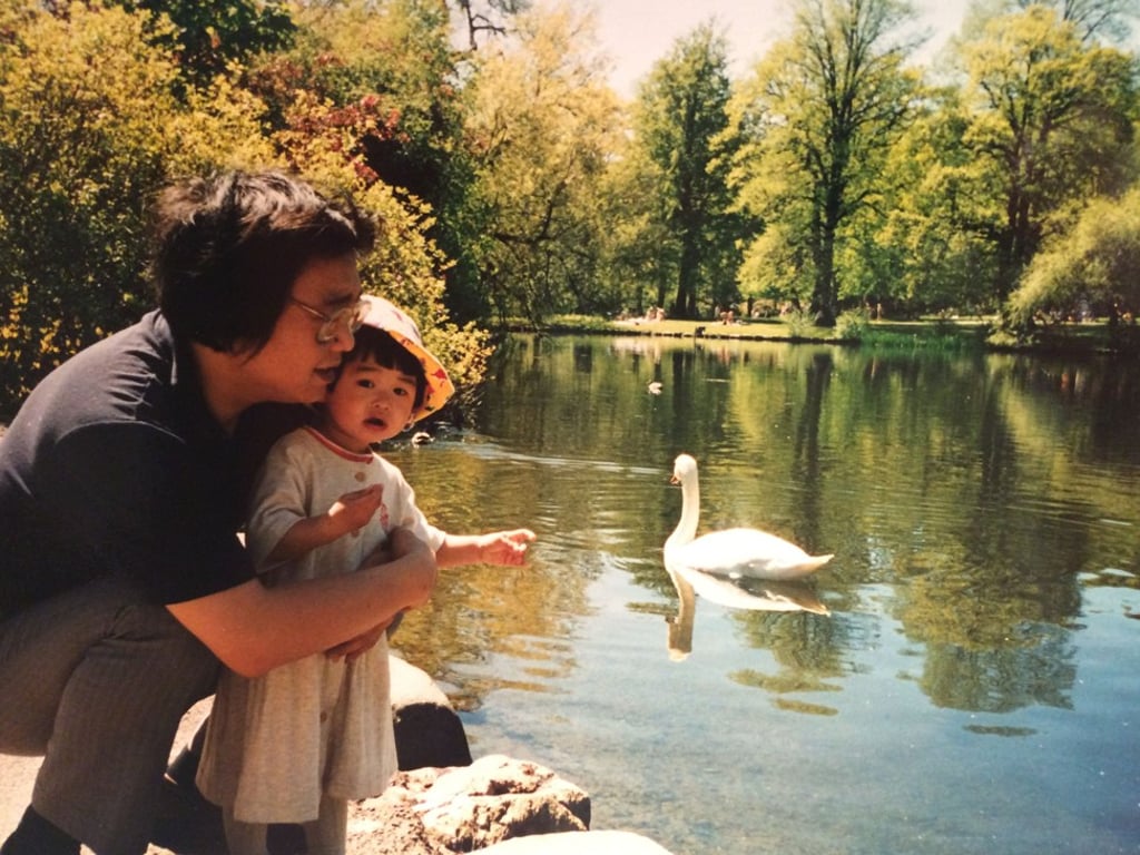 Angela Gui as a child with her father, Gui Minhai. Photo: AFP/ Courtesy of Angela Gui