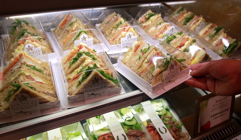 Selection of sandwiches on display at a Pret Concept Shop in Hong Kong. Photo: SCMP