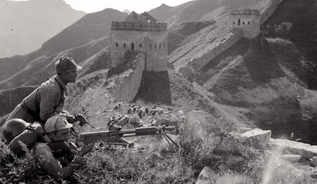 Soldiers from China’s Eighth Route Army on the Great Wall in 1938. Photo: Sha Fei