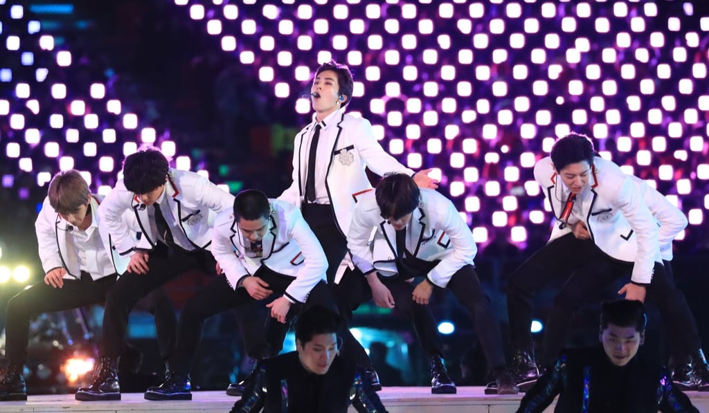 Members of the Korean boy band EXO perform during the closing ceremony of the Pyeongchang Olympic Games in South Korea, on February 25. Touts are charging up to HK$11,000 (US$1,400) for a ticket to the band’s upcoming Hong Kong concerts, when official ticket prices range from HK$480 to HK$1,680. Photo: EPA-EFE / Yonhap Members of the Korean boy band EXO perform during the closing ceremony of the Pyeongchang Olympic Games in South Korea, on February 25. Touts are charging up to HK$11,000 (US$1,400) for a ticket to the band’s upcoming Hong Kong concerts, when official ticket prices range from HK$480 to HK$1,680. Photo: EPA-EFE / Yonhap