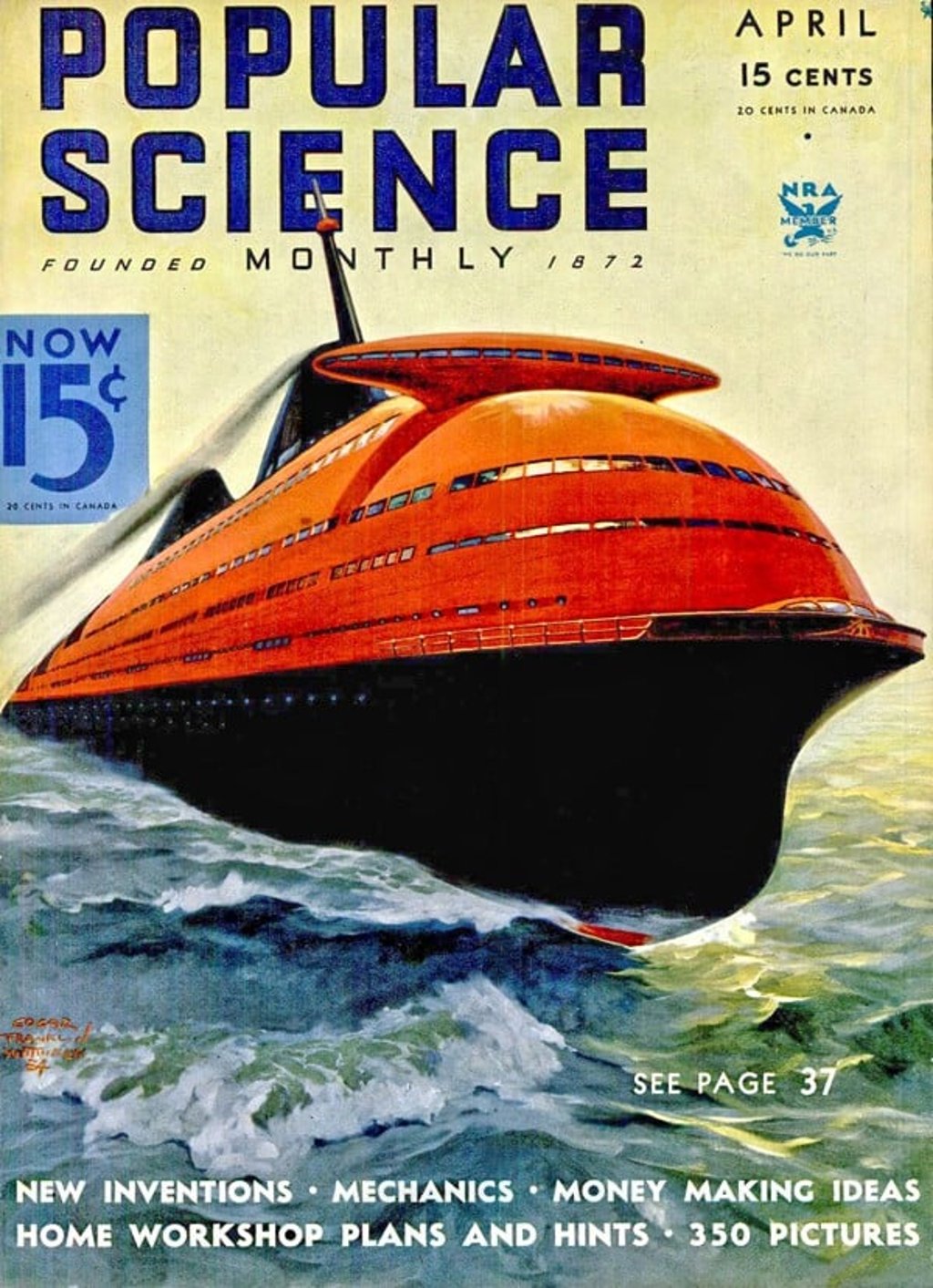 Bel Geddes’ Streamlined Ocean Liner. Bel Geddes’ Streamlined Ocean Liner.