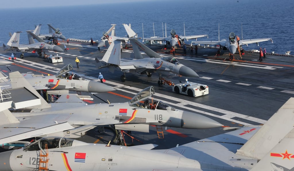 China’s Liaoning aircraft carrier battle group on exercise in the South China Sea. Photo: Xinhua