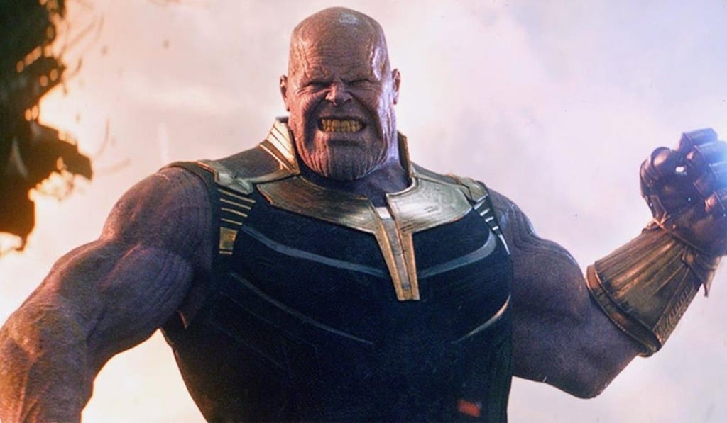 Villain Thanos (played by Josh Brolin) wields the golden gauntlet that - he hopes - will one day house the powerful Infinity Gems. Photo: Marvel Pictures