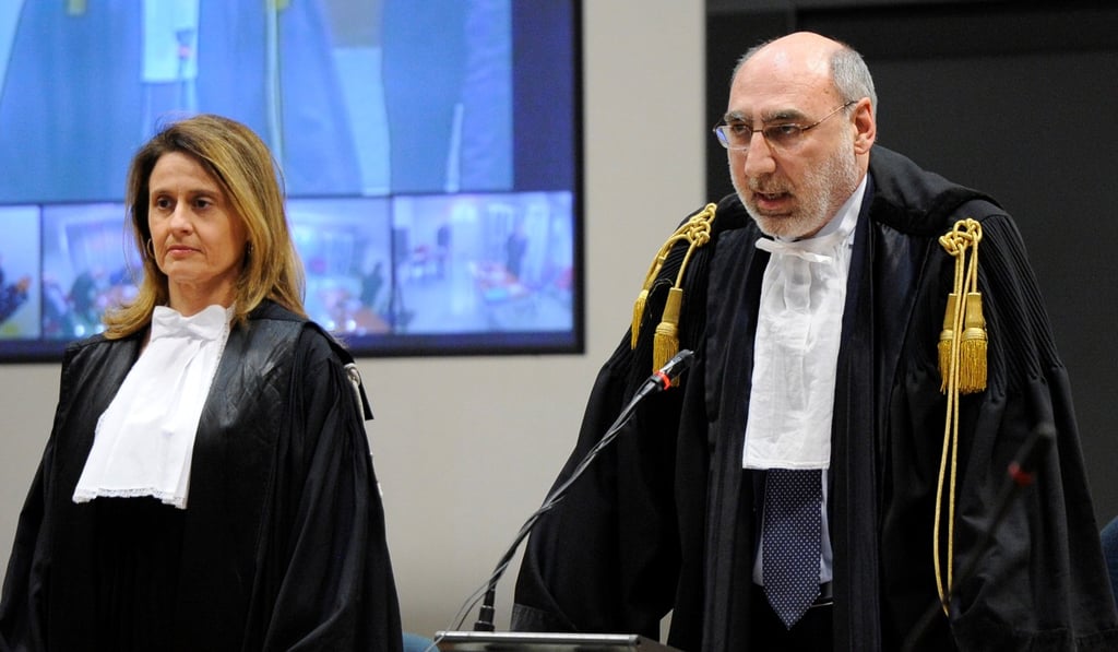 Judge Alfredo Montalto announcing the sentences on Friday at the end of a historic mafia case in Palermo, Italy. Photo: Reuters