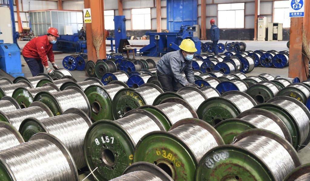 The Trump administration has imposed punitive duties of 10 per cent and 25 per cent on aluminium and steel from overseas, citing national security considerations. Pictured: rolls of aluminium at a factory in Zouping county in east China's Shandong province. Photo: AP