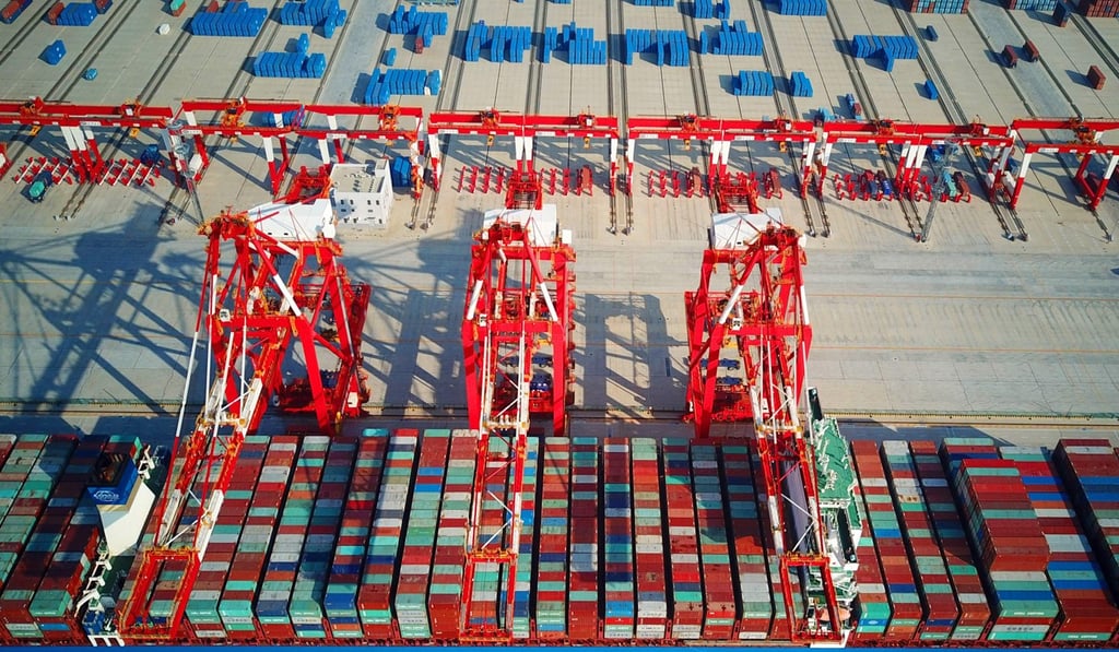 China’s ‘blue economy’ would rank 15th in the world by GDP if it were a country. Pictured: a loaded cargo ship at the Yangshan Deep-Water Port in Shanghai. Photo: AFP