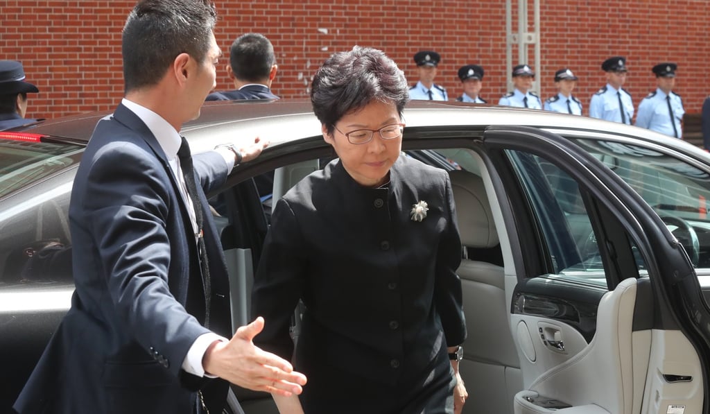 Chief Executive Carrie Lam attends Lum Hoi-wan's funeral. Photo: K.Y. Cheng