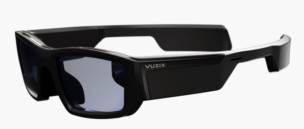 The Vuzix Blade smart glasses – made by the US technology company Vuzix – look no different from a pair of fashionable spectacles. Photo: Vuzix
