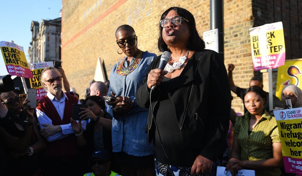 Shadow Home Secretary Diane Abbott speaks at a Windrush generation solidarity protest in London on Friday. As claims emerge that the Home Office destroyed thousands of landing cards documenting the arrival of so-called Windrush migrants, communities in the Brixton district of the city gathered in Windrush Square in solidarity with those threatened with deportation. British Home Secretary Amber Rudd’s apology and promise to devote resources to resolve cases represents a significant concession. Photo: EPA-EFE Shadow Home Secretary Diane Abbott speaks at a Windrush generation solidarity protest in London on Friday. As claims emerge that the Home Office destroyed thousands of landing cards documenting the arrival of so-called Windrush migrants, communities in the Brixton district of the city gathered in Windrush Square in solidarity with those threatened with deportation. British Home Secretary Amber Rudd’s apology and promise to devote resources to resolve cases represents a significant concession. Photo: EPA-EFE