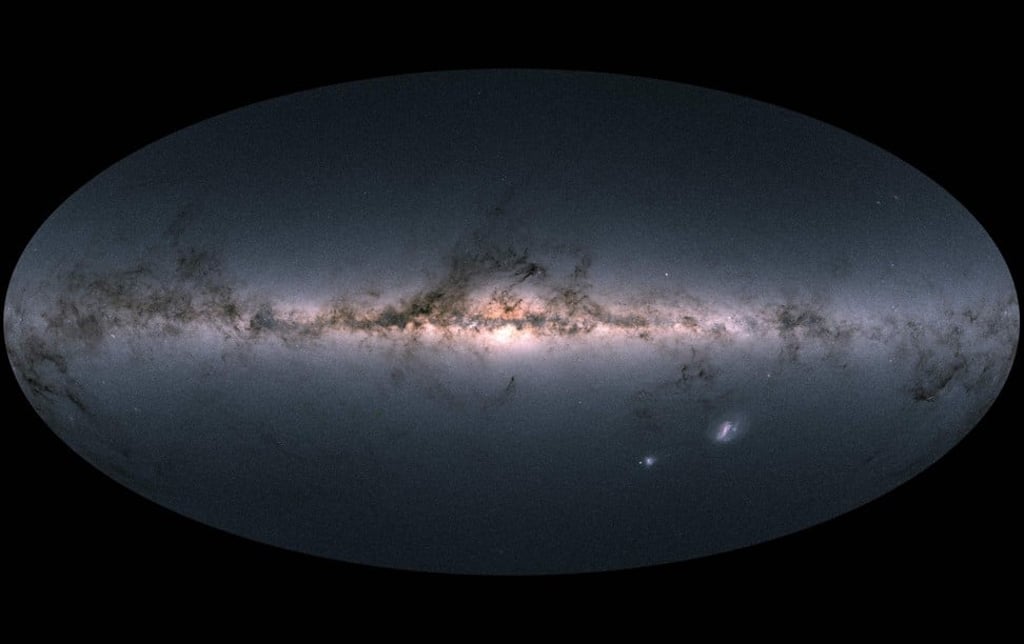 Gaia's all-sky view of our Milky Way Galaxy and neighbouring galaxies. Photo: AFP/European Space Agency Gaia's all-sky view of our Milky Way Galaxy and neighbouring galaxies. Photo: AFP/European Space Agency