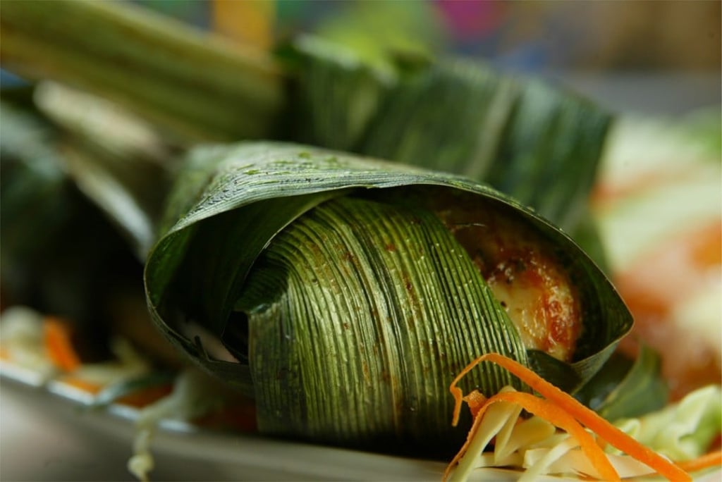 Fried chicken in pandan leaves from Sabah Malaysian Cuisine