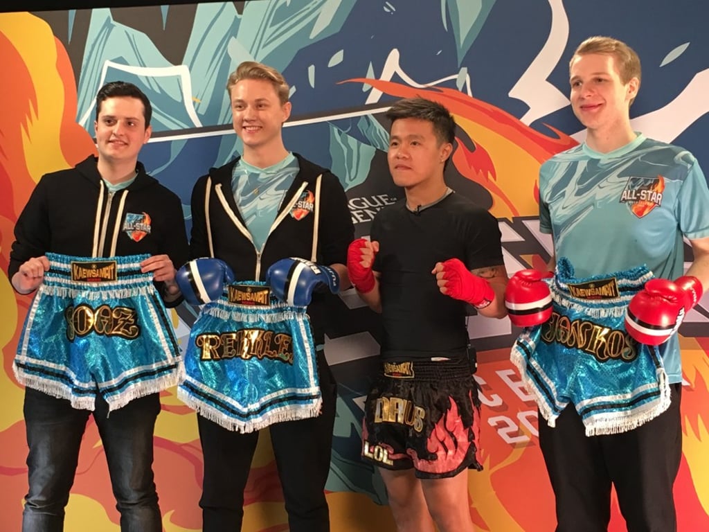 Puangngoen (third from left) with League of Legends stars Soaz, Jankos and Rekkles.