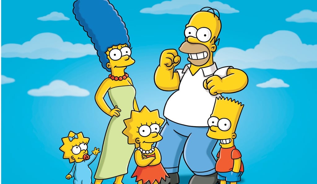 In this undated publicity photo released by Fox, characters from the animated series, The Simpsons, from left, Maggie, Marge, Lisa, Homer and Bart. Artwork: Fox