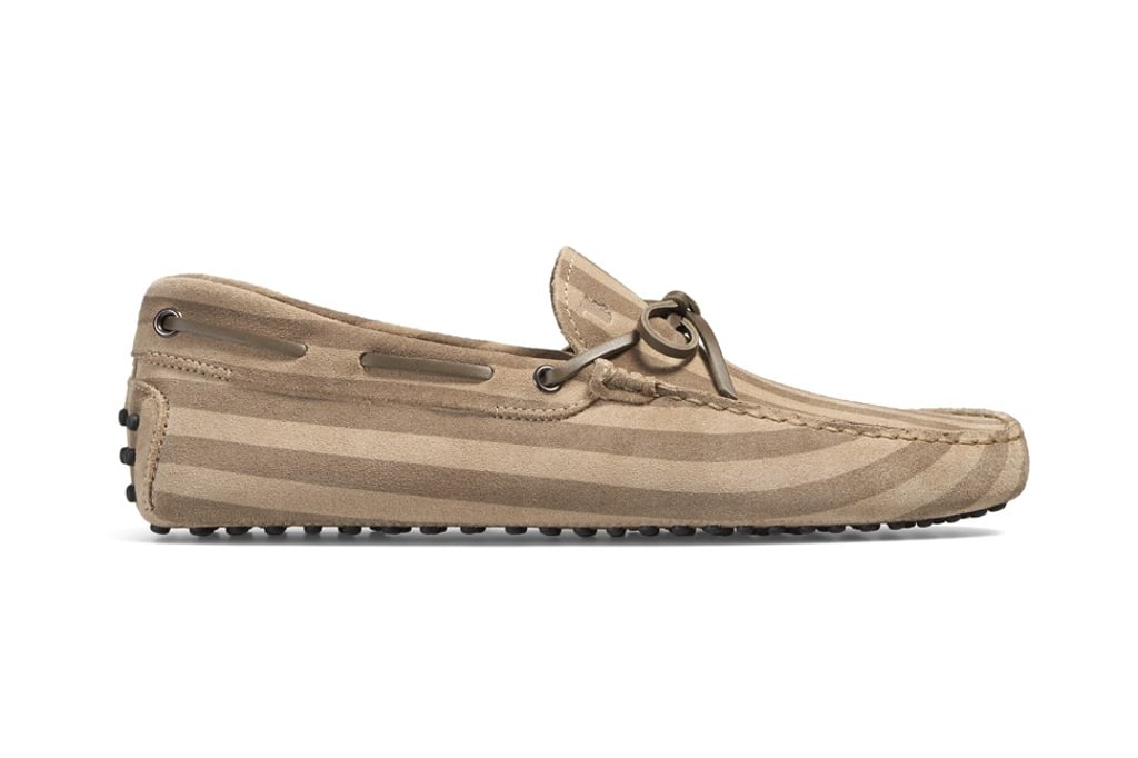 Tod’s. In smooth leather and suede, these modern Gommino striped loafers take casual to the next level, HK$4,100