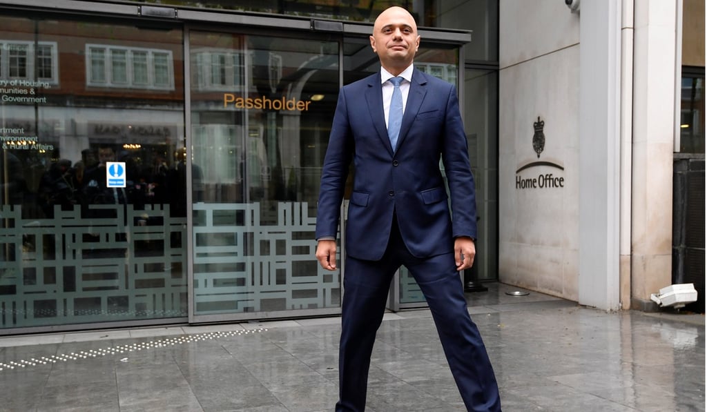 Sajid Javid outside the Home Office after being named home secretary. Photo: Reuters