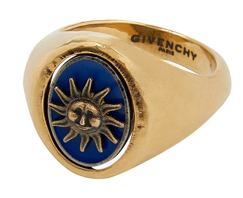 Givenchy. The Astral flip features a reversible bezel, with the symbol of the sun in blue enamel and the symbol of the moon in antique silver finish, HK$2,790