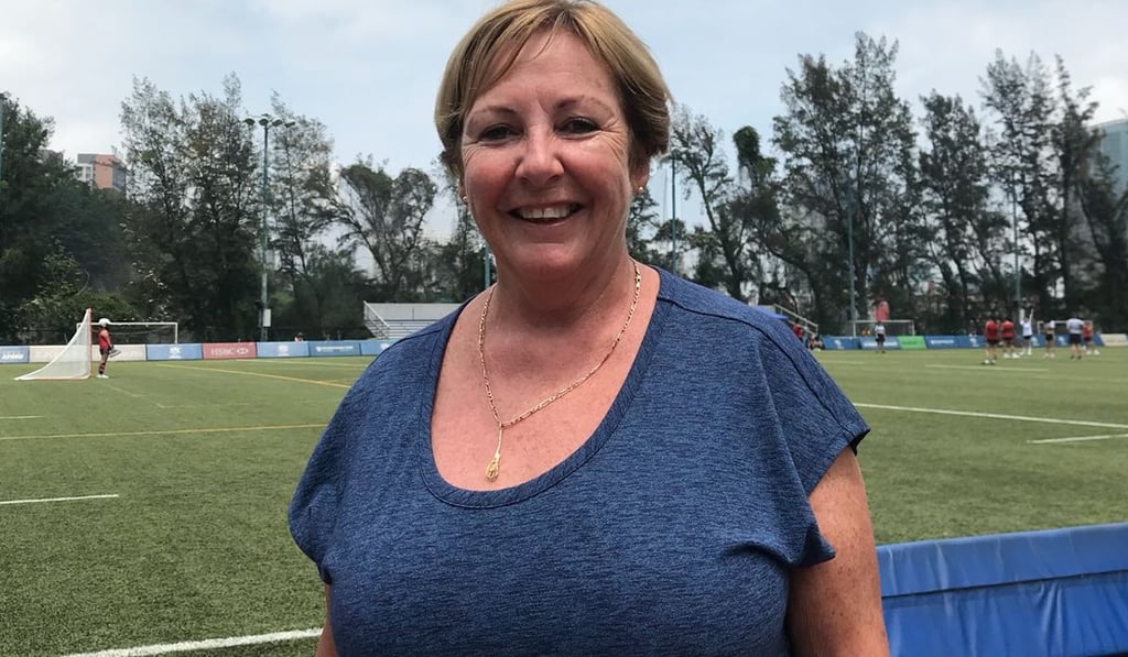 APLU executive director Fiona Clark at the Hong Kong Lacrosse Open at King’s Park. APLU executive director Fiona Clark at the Hong Kong Lacrosse Open at King’s Park.