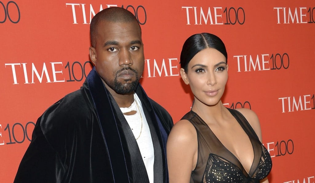 Kanye West, left, and Kim Kardashian attend the TIME 100 Gala, in New York in 2015. Photo: AP