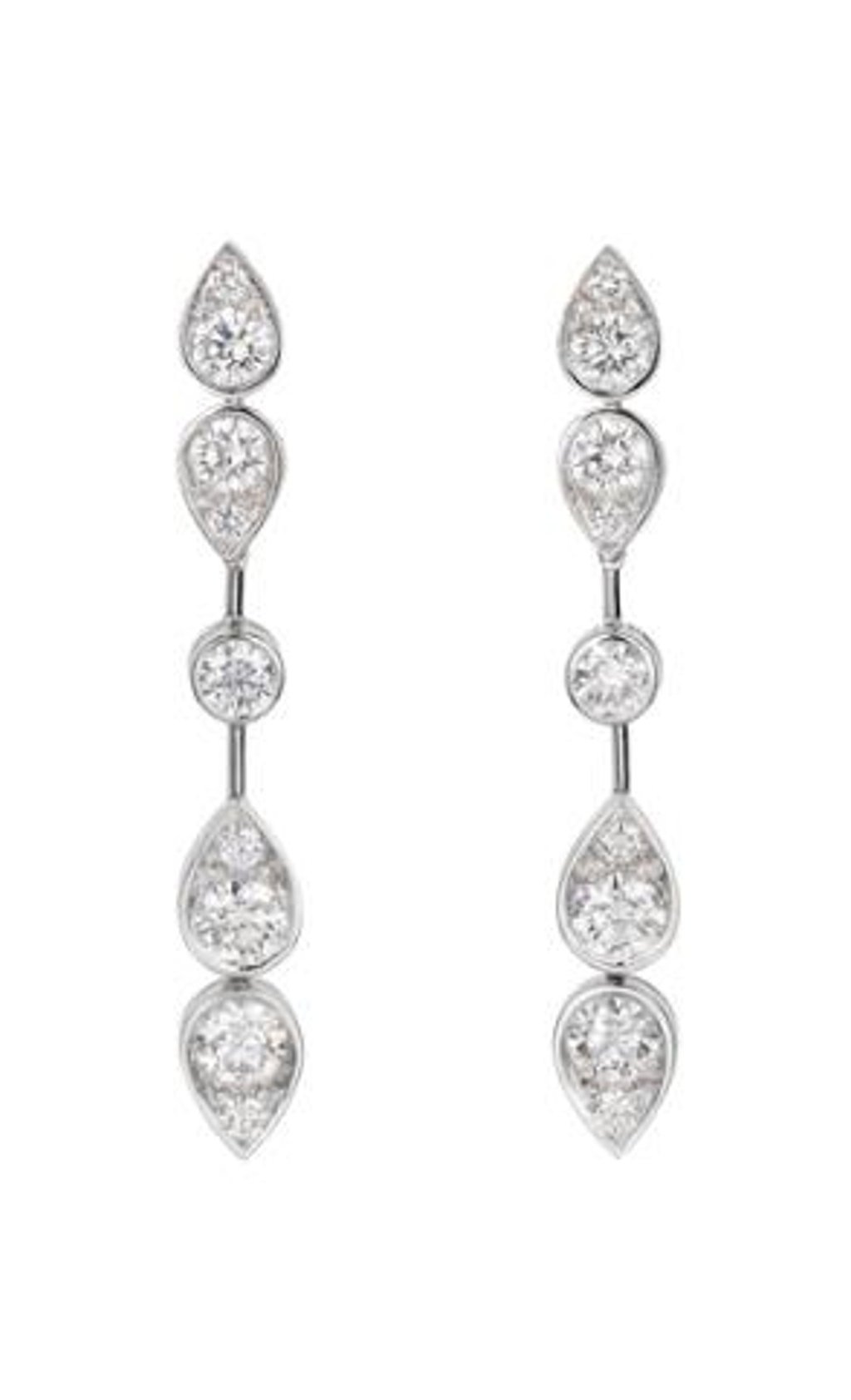 Cartier Diamond Collection earrings, platinum, diamonds worn by Saoirse Ronan to the 90th Academy Awards.