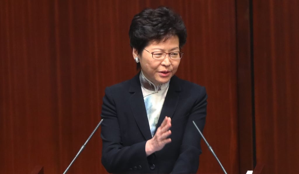 Carrie Lam would not be drawn in to a debate about language during a question-and-answer session at the Legislative Council. Photo: Edward Wong