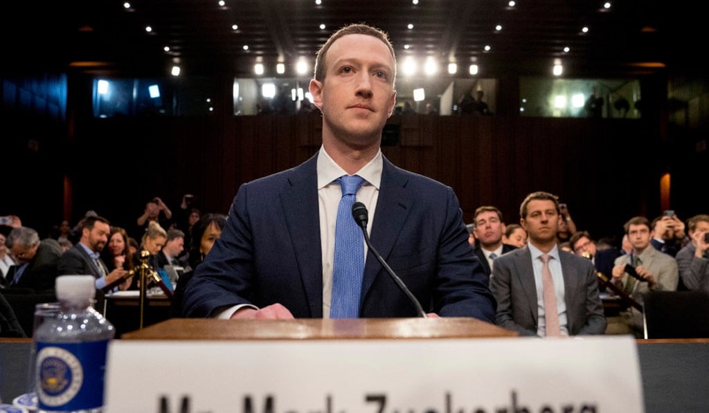 Facebook CEO Mark Zuckerberg testifying before a joint hearing of the Commerce and Judiciary committees in Washington, on April 10, 2018. Picture: AP Facebook CEO Mark Zuckerberg testifying before a joint hearing of the Commerce and Judiciary committees in Washington, on April 10, 2018. Picture: AP