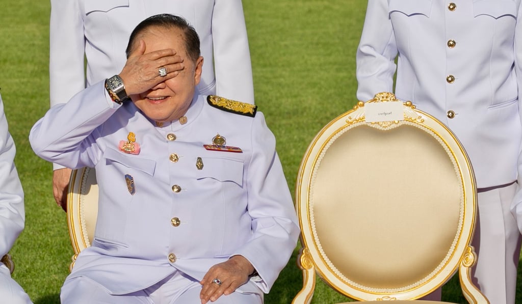 Thailand’s deputy prime minister Prawit Wongsuwon displays one of his luxury watches. He has been snapped with 25 different timepieces worth US$1.2 million, according to social media sleuths. Photo: AFP
