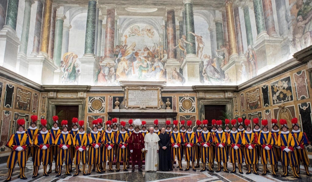 Pope Francis and his Swiss Guards. Photo: EPA Pope Francis and his Swiss Guards. Photo: EPA