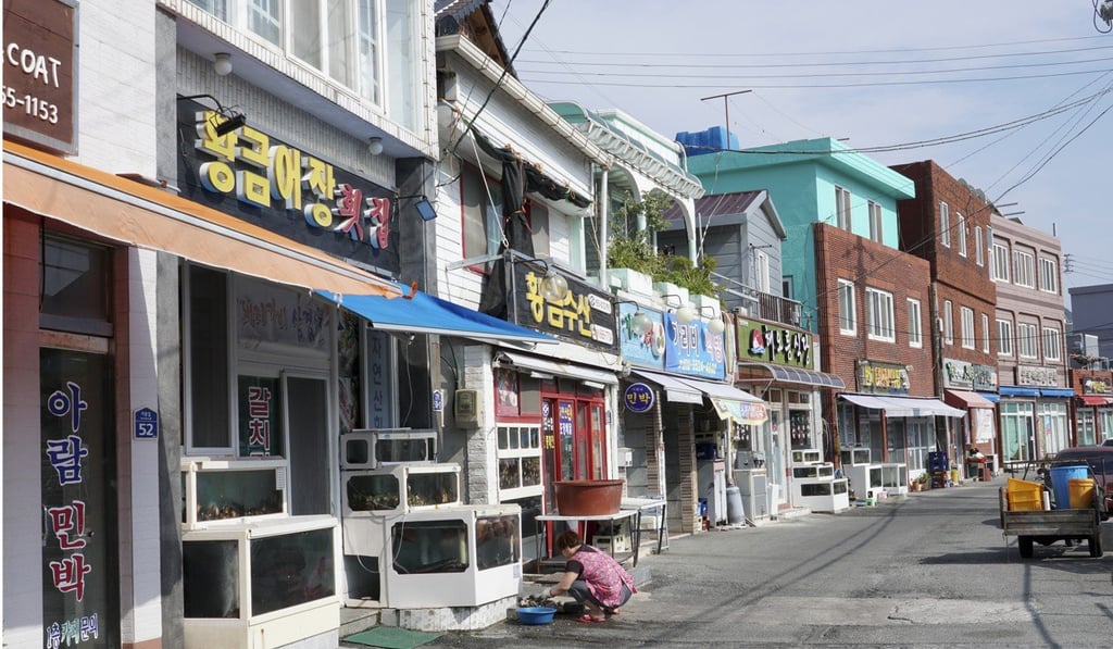The main street of Godo Island is lined with buildings from the Japanese colonial period. Photo: Matthew Crawford