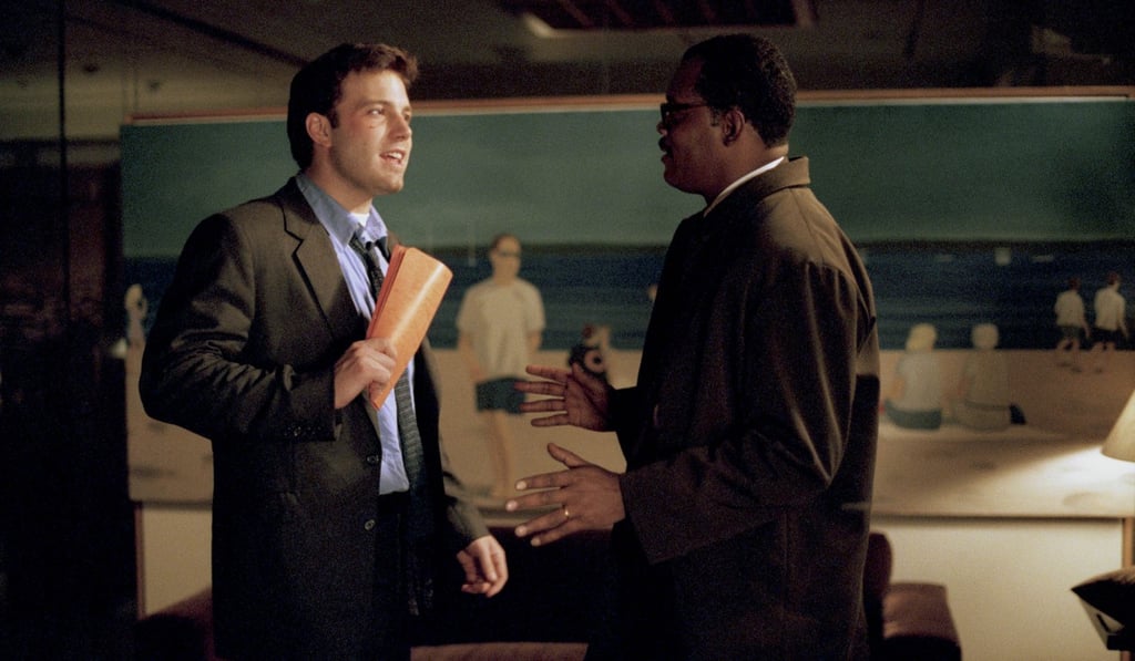 Ben Affleck and Samuel L. Jackson in front of an Alex Katz painting in Changing Lanes (2002).