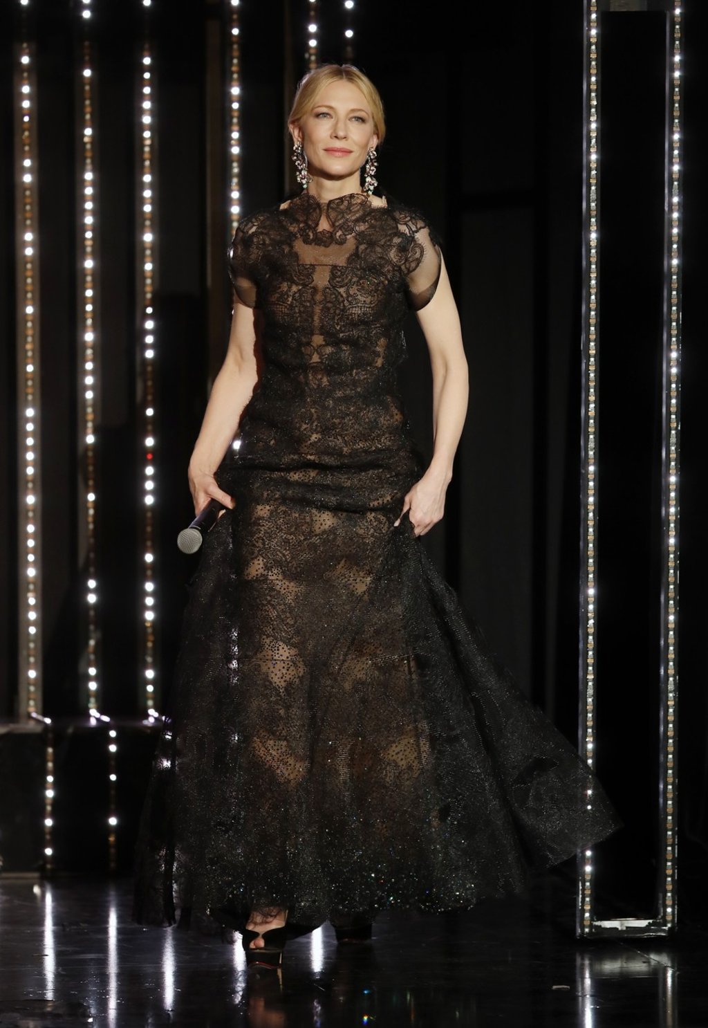 Blanchett demonstrates that recycled fashion stays chic at the Cannes Film Festival. Photo: EPA/Franck Robichon