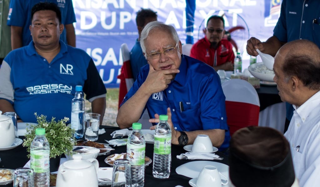 Malaysian Prime Minister Najib Razak listens to his supporters during a campaign event in Pekan, Pahang. Photo: AFP