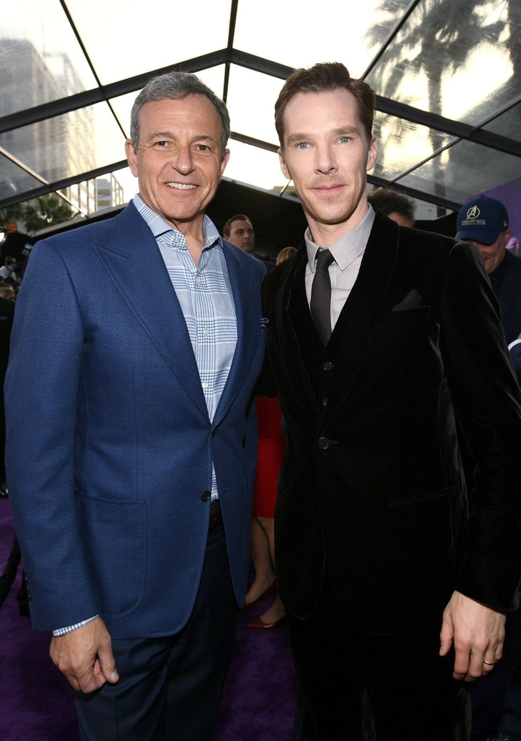 Bob Iger, chief executive officer of Disney, and Benedict Cumberbatch attend the premiere of Avengers: Infinity War last month. Photo: Emma McIntyre/Getty Images/AFP