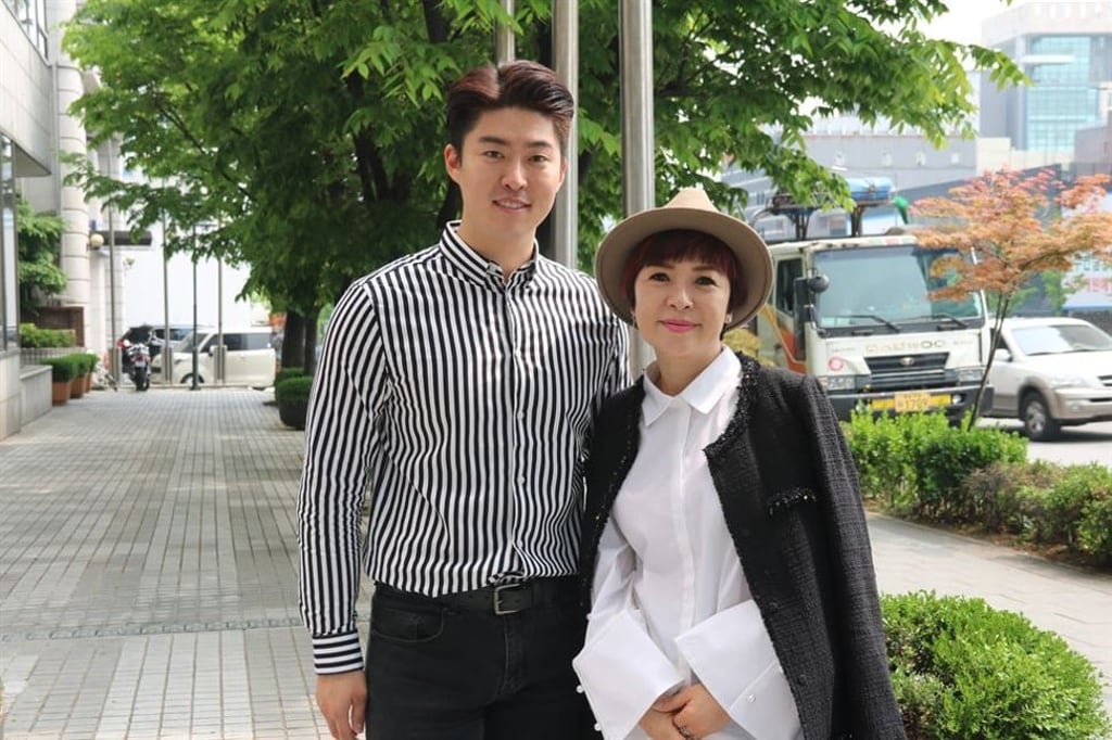 Fashion designer Grace Moon, right, and her son, Joshua. Photo: Korea Times