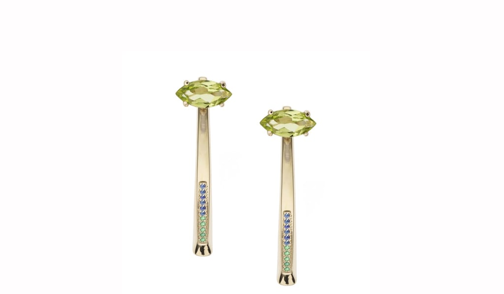 Bea Bongiasca’s Floricultural Tiger Lily yellow gold earrings with peridot