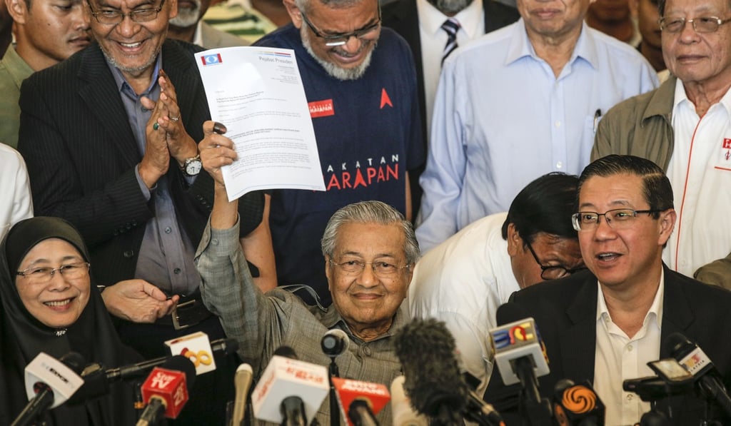 Victorious: Mahathir Mohamad. Photo: EPA Victorious: Mahathir Mohamad. Photo: EPA
